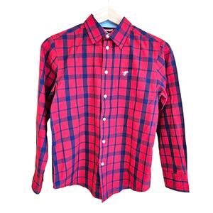 Wrangler Boys Long Sleeve Plaid Button Down Shirt Size Large (10/12)